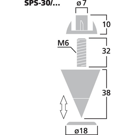 Monacor SPS-30/SC Højttalerspikes - -Udgået sælges så længe lager haves