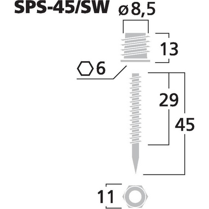 Monacor SPS-45/SW Højttaler Spikes 4 stk