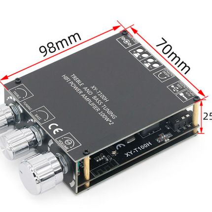 T100H Forstærker 2x100W med Bluetooth 5.0 og USB læser
