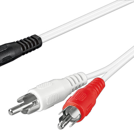 Minijack til Phono Kabel MP-02 5m - hvid