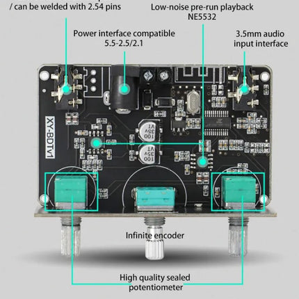 XY-BDT Bluetooth Receiver med AUX & Toneregulering