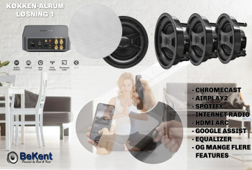 Wiim amp + 4x ECS-8,0: Stream Musik i Topkvalitet til Køkken-Alrum