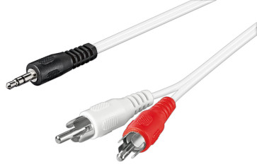 Minijack til Phono Kabel MP-02 5m - hvid